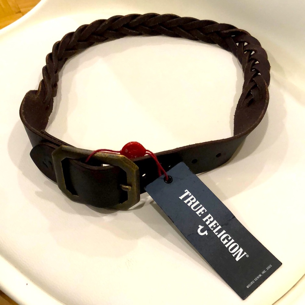 True religion leather belt